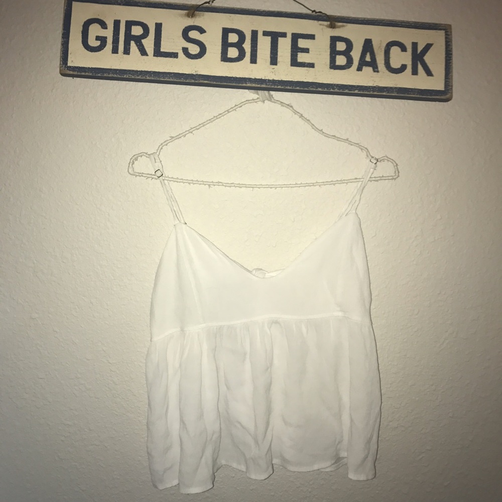 Brandy Melville white tank top with tie on back