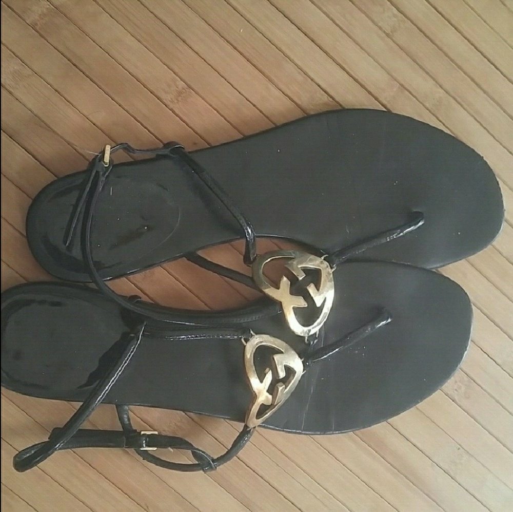 Authentic Gucci Patent Thong Sandals Size 9 w/Box! - Picture 3 of 7