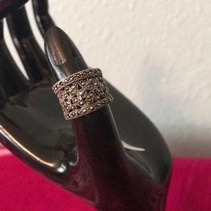 Sterling silver 'out of sight marcasite' ring
