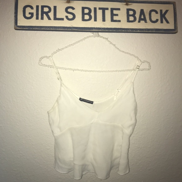 Brandy Melville white tank top. V cut flowy - Picture 1 of 2