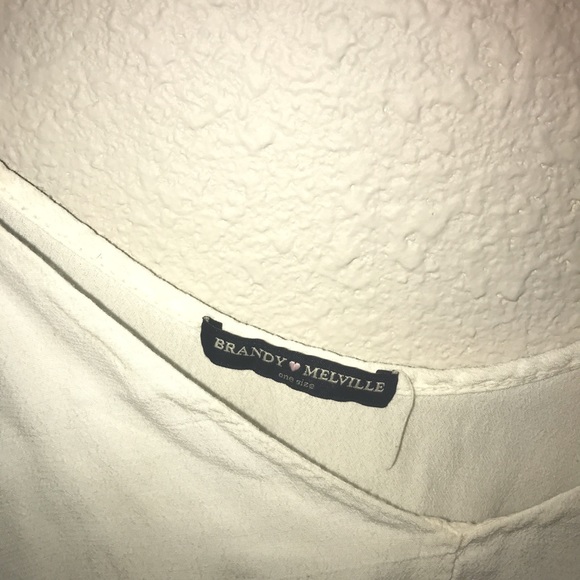 Brandy Melville white tank top. V cut flowy - Picture 2 of 2