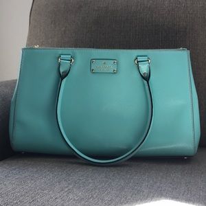 Bright aqua Kate Spade handbag