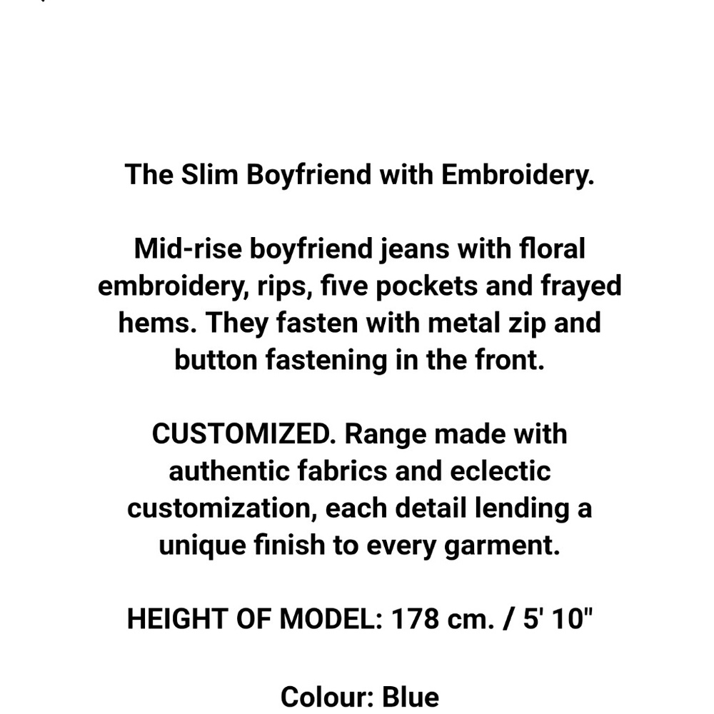 🌸HP🌸Zara slim boyfriend jeans with embroidery - Picture 6 of 7
