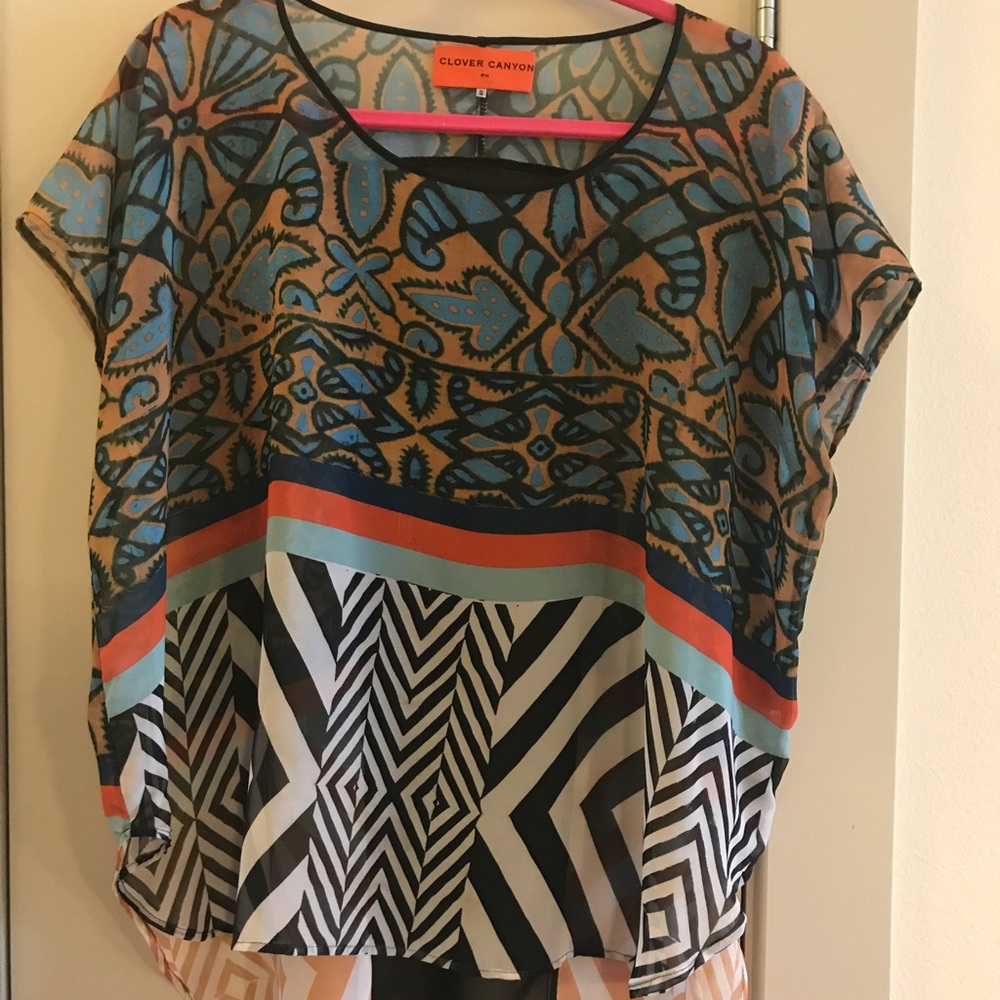 CLOVER CANYON SHORT SLEEVE PRINT SHIRT LONG