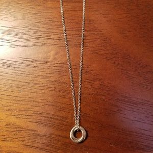 Dogeared Tiny Circle Necklace in silver