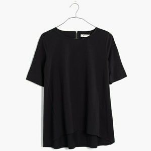 Madewell back zip swing tee in black