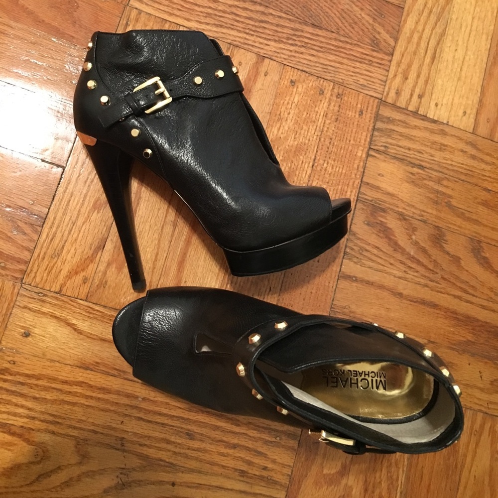 Michael Kors Studded Peep Toe Booties