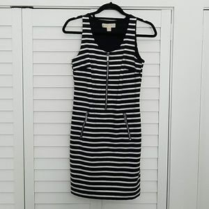 Michael Kors Striped Sleeveless Midi Dress