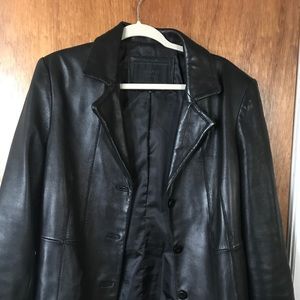 Women's leather blazer jacket
