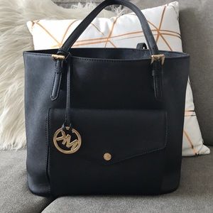 Black Michael Kors leather tote bag