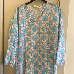 ROBERTA ROLLER RABBIT LIGHT BLUE AND ORANGE KURTA