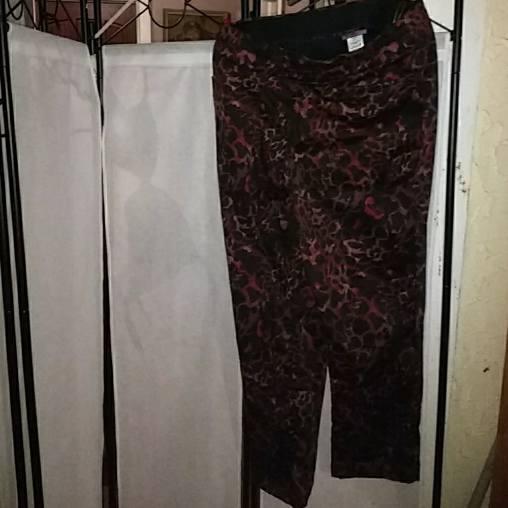 Animal print flat front dress jeans