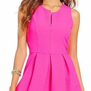 Gianni Bini Margie Hot Pink Pleated Midi Dress XS