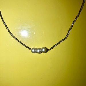 3 Pearl Silver Necklace