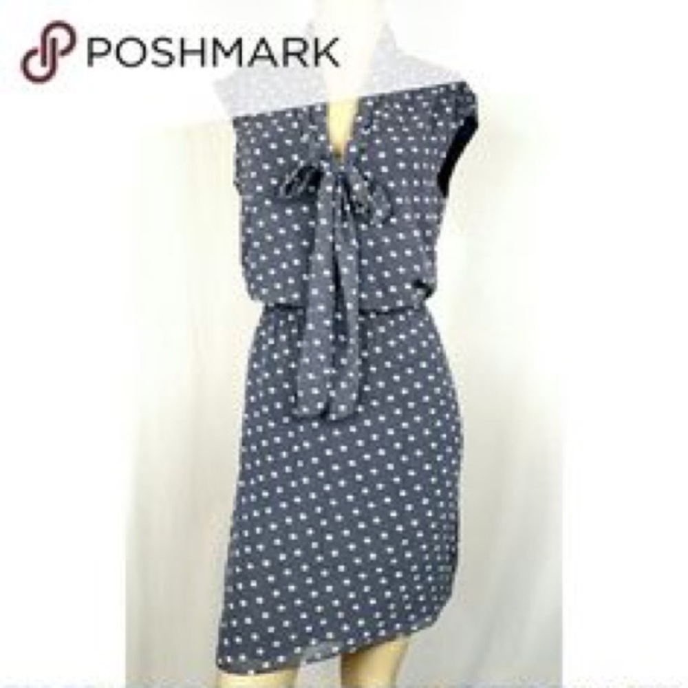 Max Studio navy polka dot dress
