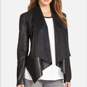 Faux leather and suede jacket