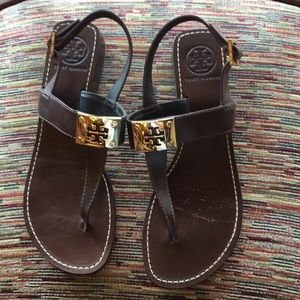 Tory Burch brown leather sandals