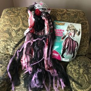Girls Halloween zombie prom queen costume