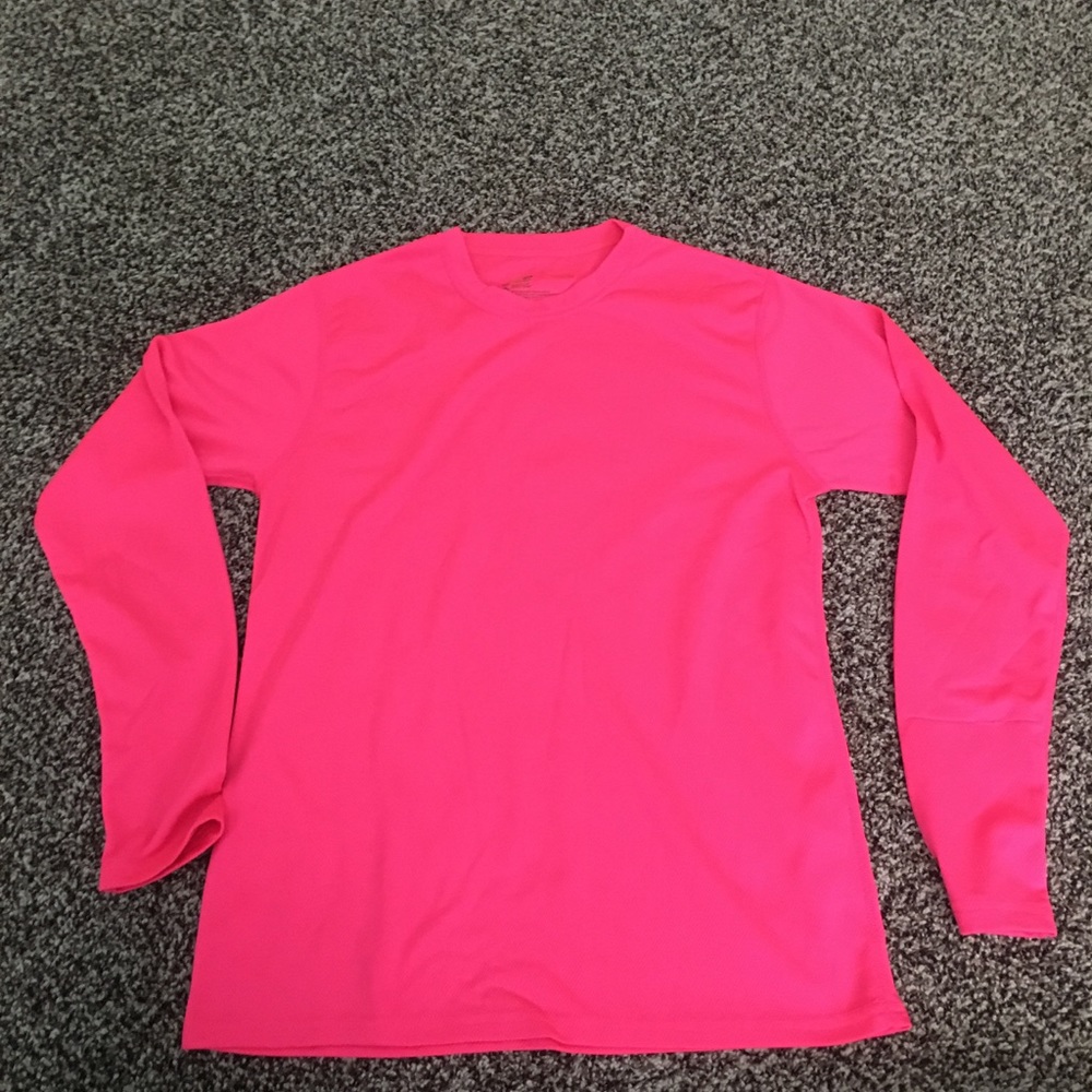 champion long sleeve pink shirt