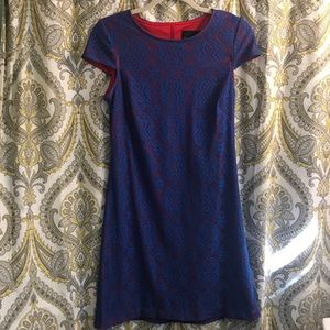 Lace overlay sheath dress