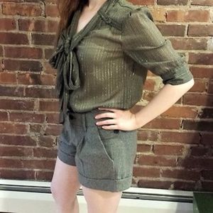 Herringbone Wool Shorts