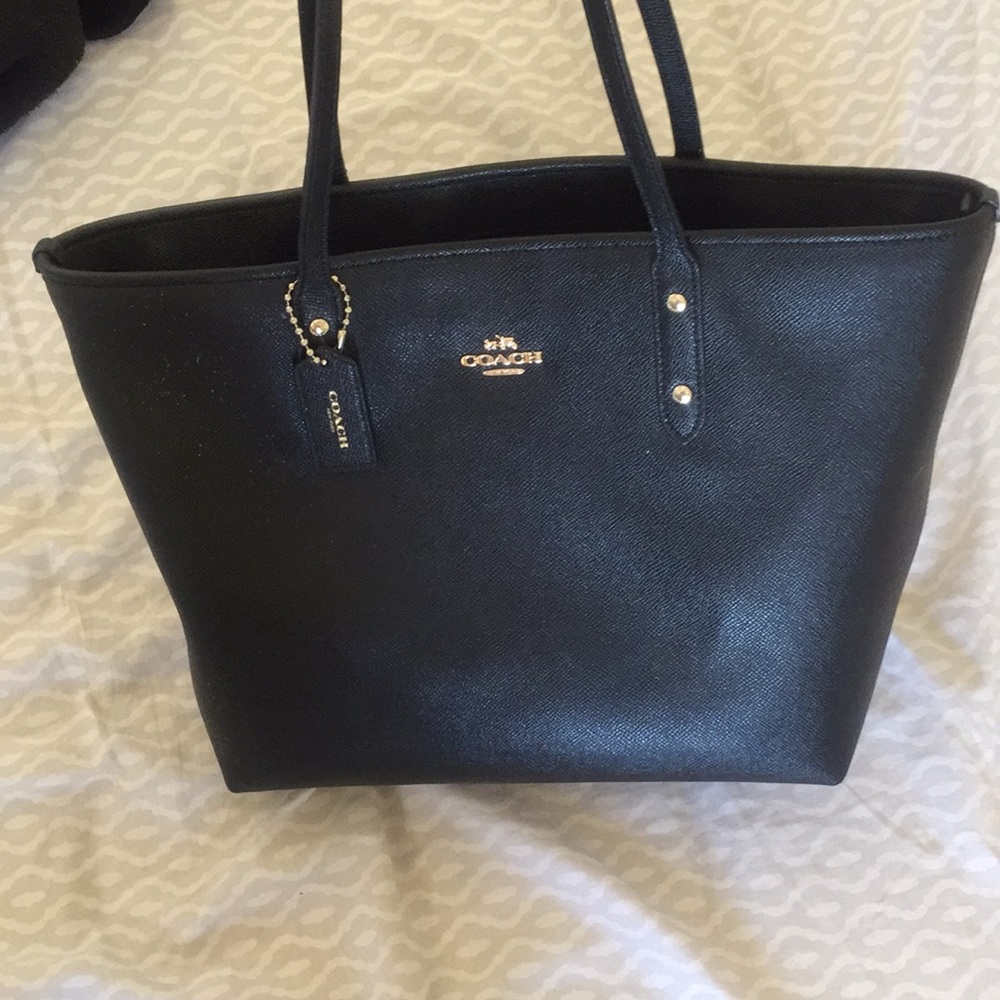 Medium Black Coach Leather Bag