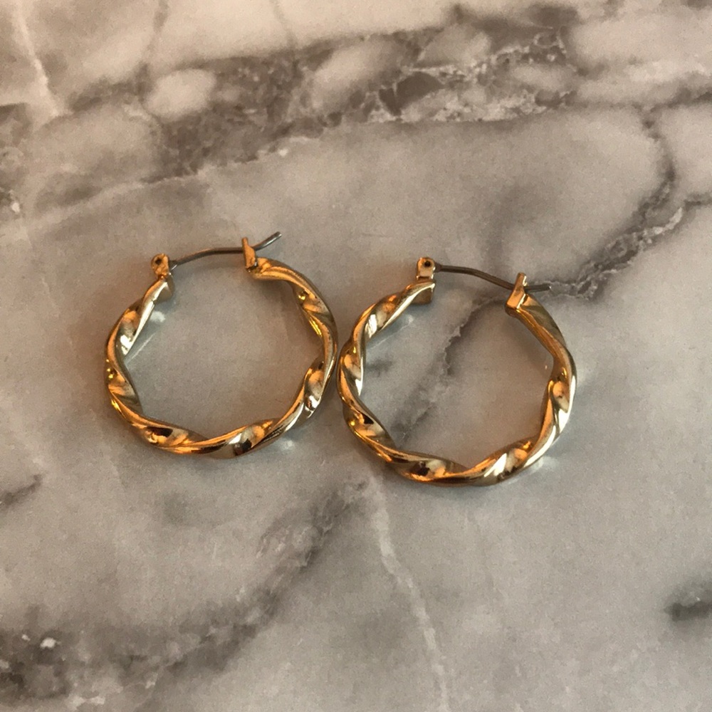 Costume 1-inch Gold Hoop Earrings