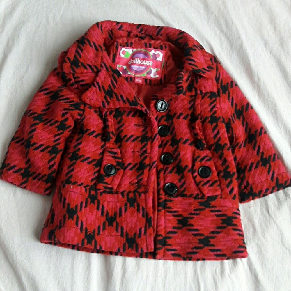 Pink and Red peacoat no hood