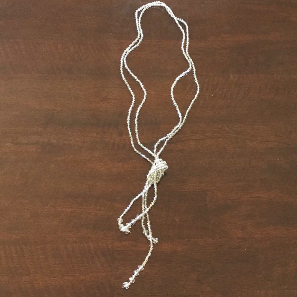Urban Outfitters Long Crystal Knotted Necklace