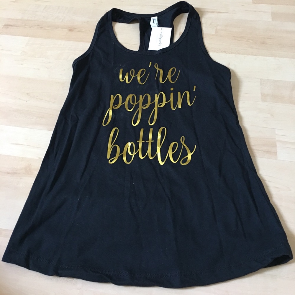 "We're poppin' bottles" bachelorette tank