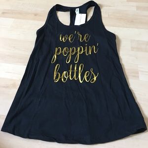 "We're poppin' bottles" bachelorette tank