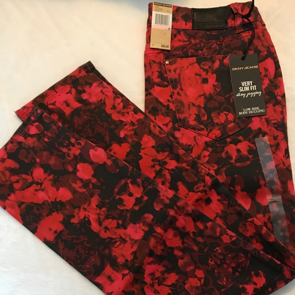 🔥Red Hot🔥Red & Black DKNY Skinny Jeans🆕NWT