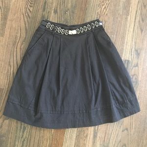 Black Skirt with Gold Belt