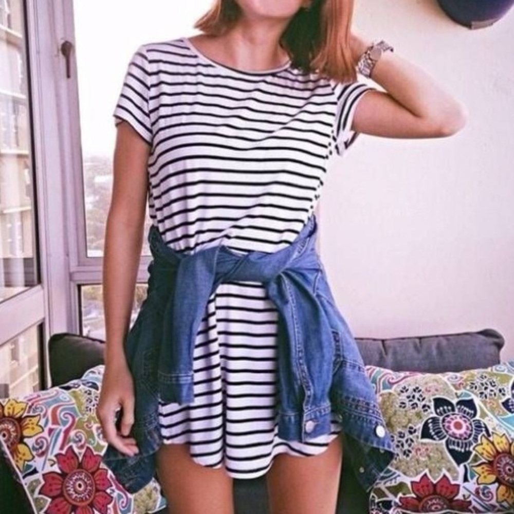striped T-shirt dress