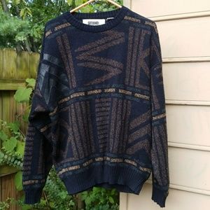 VTG 90s Gitano Sweater w Leather Detail