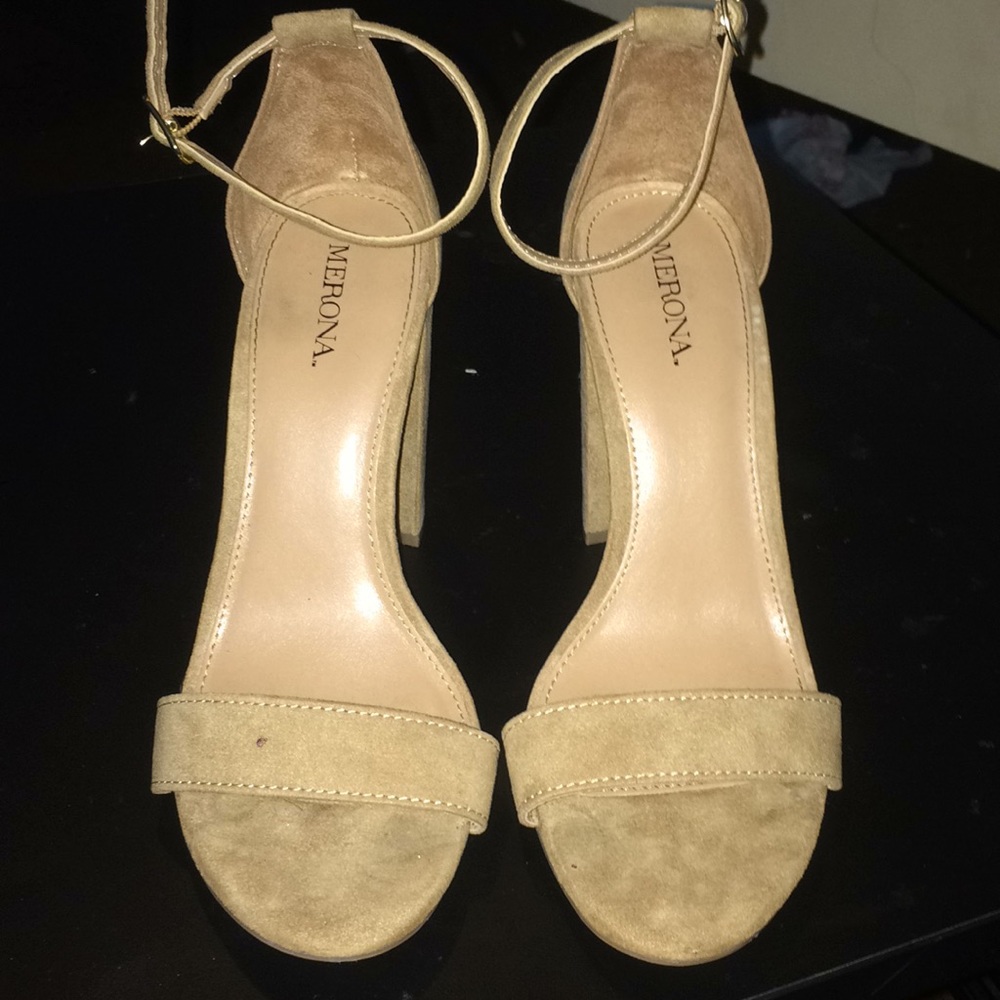 Marcella Low Block Heel Pumps with Ankle Straps.