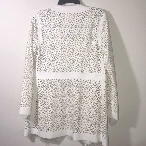 Vegan faux leather cream jacket size S - Picture 5 of 6