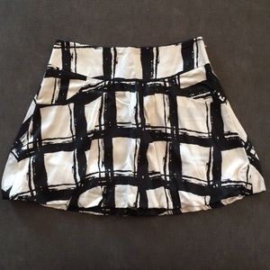 White and black short skirt