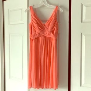 Coral short mesh dress, perfect for wedding
