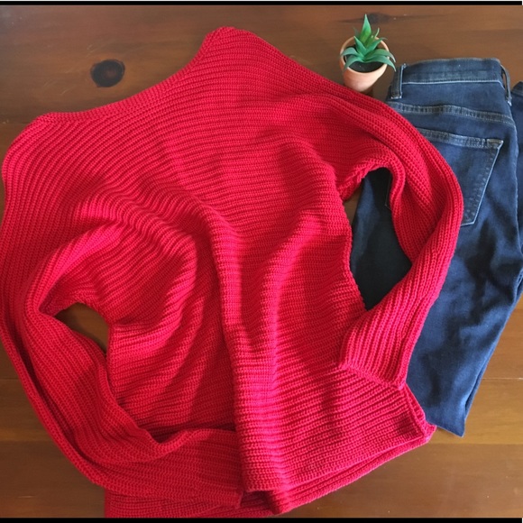 a.n.a Sweaters - Chunky Ruby Red Sweater