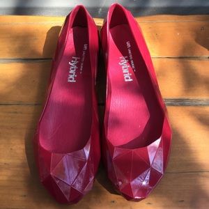 United Nude Hybrid Lo Res Red Jelly Ballet Flats United Nude Hybrid Lo Res Red Jelly Ballet Flats