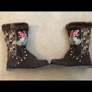 Ed Hardy printed boots