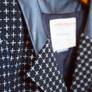 ❌DONATED❌ Anthropologie Black Cross Leather Blazer