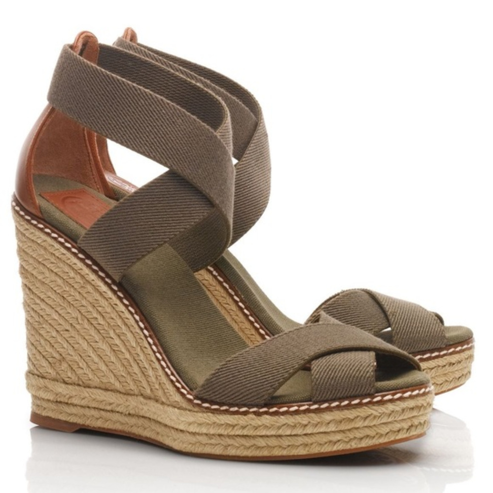 Tory Burch Green Adonis Wedge Espadrille