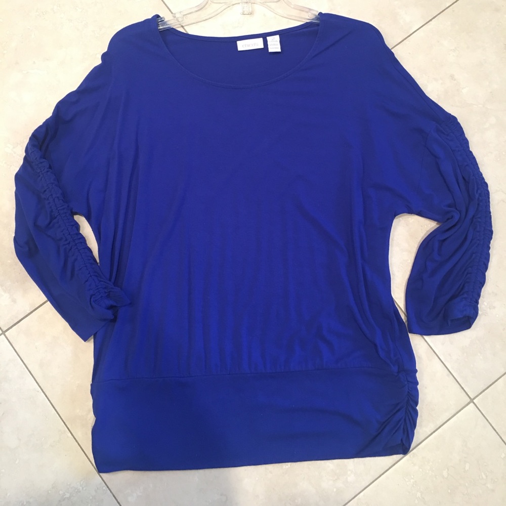 Chico's Cotton 3/4 length sleeve top. Sz 2