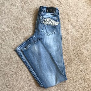 Light wash Miss Me boot cut jeans