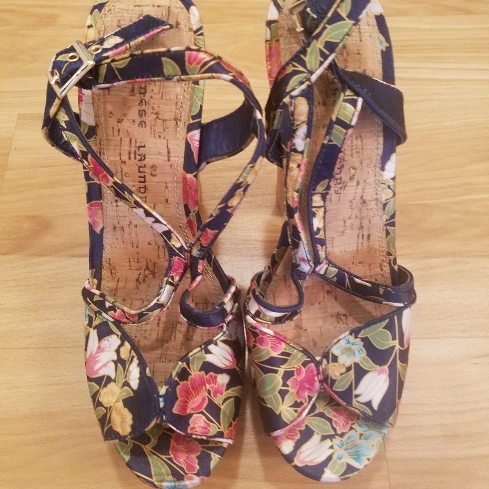 Chinese Laundry Floral Sandal Platform Heels Sz 10