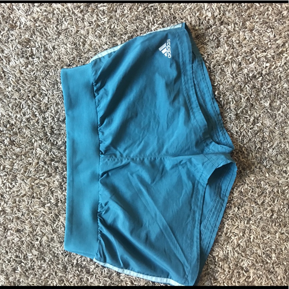 Teal adidas shorts