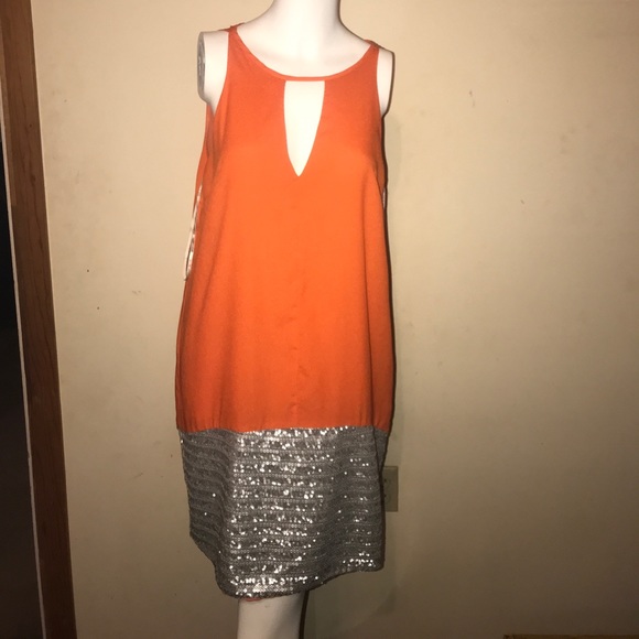 MM Couture Dresses & Skirts - Orange and Silver MissMe dress