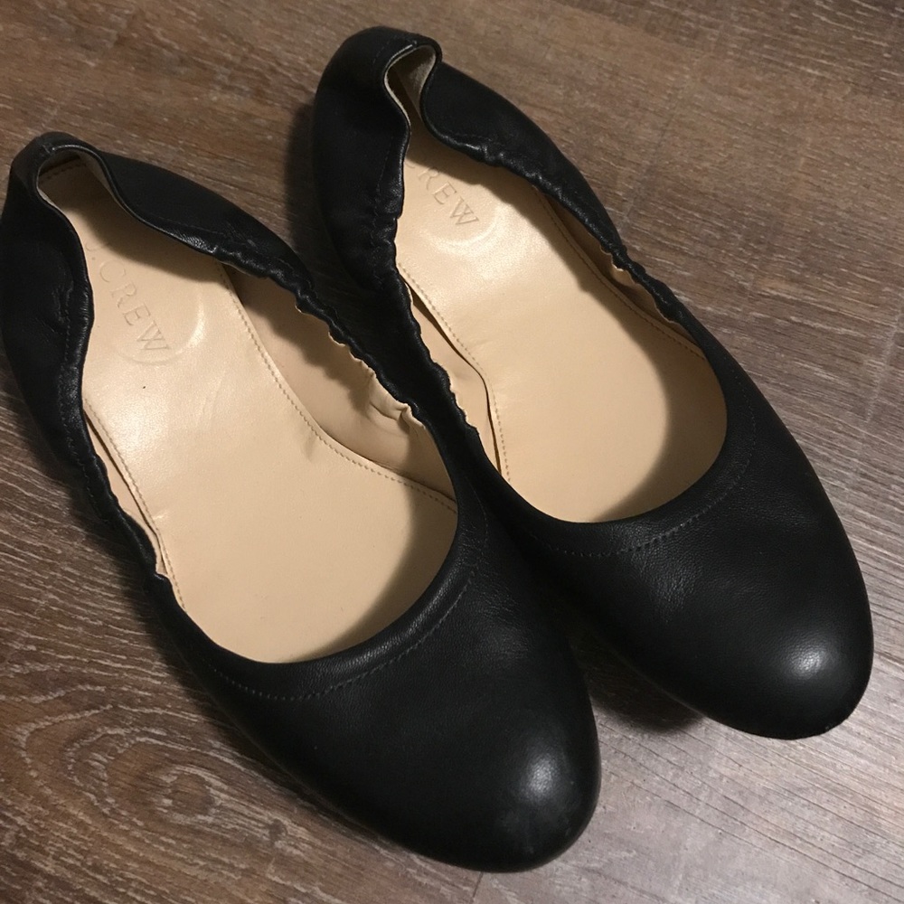 J. Crew Black Italian Leather Flats